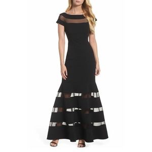 Vince Camuto Illusion Stripe Trumpet Gown US Size 12